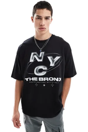ASOS Camiseta negra extragrande con estampado gráfico urbano de