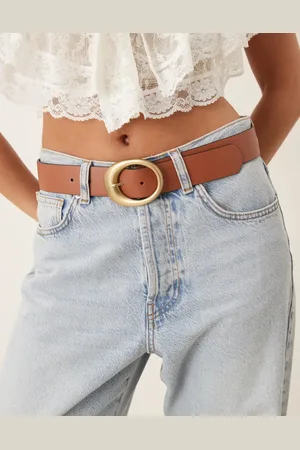 ASOS Cinturón color tostado con hebilla ovalada de -Marrón