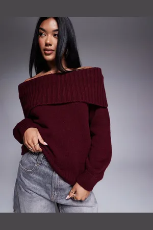 ASOS Jersey con escote Bardot de -Rojo