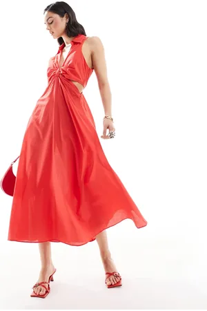 MANGO Vestido midi con aberturas laterales de