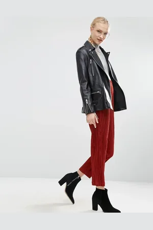 ASOS Pantalones de pinzas con diseño de pliegues de ASOS-Naranja