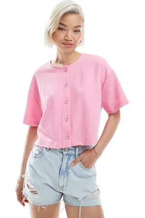 Miss Selfridge Cárdigan de manga corta con botones de canalé de