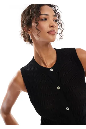 ASOS Chaleco abotonado y fruncido de punto de
