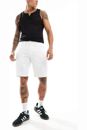 Calvin Klein Pantalones cortos vaqueros blancos de corte slim Pride de