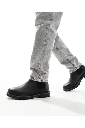 Schuh Botines Chelsea negros de cuero Dawson de