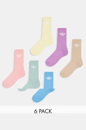 adidas Pack de 6 calcetines deportivos en tonos pastel con detalle de trébol de