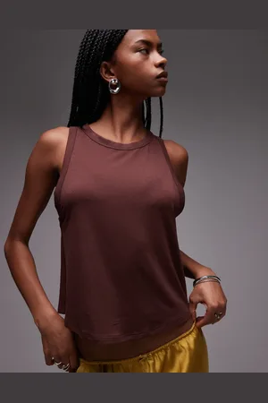 Topshop Camiseta suelta de tirantes de tejido suave de