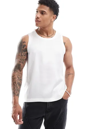 ASOS Camiseta de vestir blanca sin mangas holgada de satén de