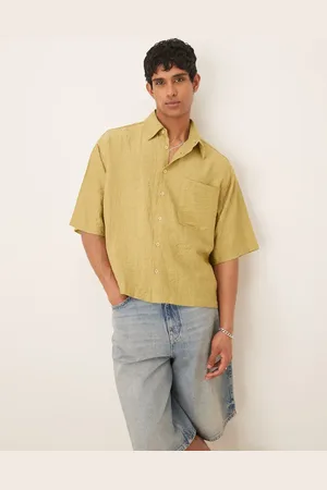 ASOS Camisa extragrande con media manga de tejido efecto rugoso de