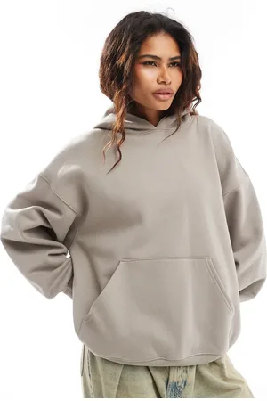 Weekday Sudadera color topo extragrande con capucha de tejido grueso Tony de -Gris