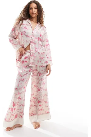 Free People Pijama rosa con estampado estilo wéstern de