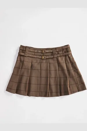 ASOS Minifalda de sastre a cuadros de tablas con detalle de cinturón de -Multicolor