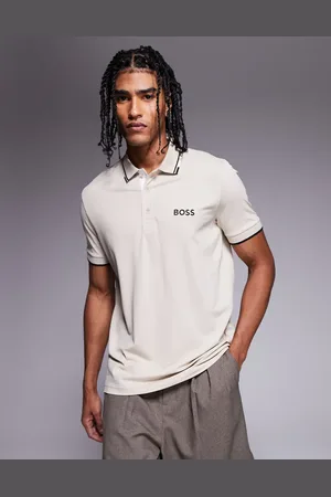 HUGO BOSS Polo con ribetes de rayas y logo de punto liso Icon Paddy Pro de -Neutro