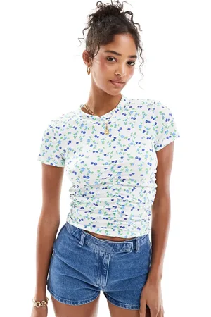 ONLY Top fruncido con estampado de florecitas de