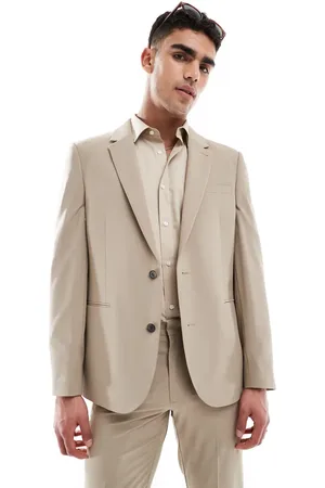 ASOS Chaqueta de traje de corte slim de lana peinada ligera lavable de -Neutro