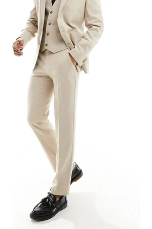 ASOS Pantalones de traje slim en color de Wedding-Beis neutro