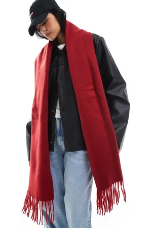 ASOS Bufanda con flecos de tejido muy suave de -Azul