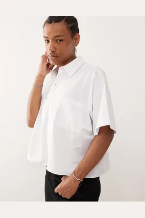Reclaimed Camisa blanca de corte cuadrado de popelina de