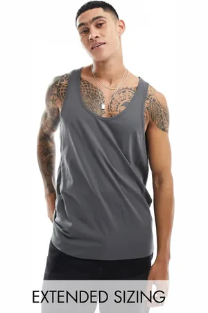 ASOS Camiseta color gris carbón sin mangas de