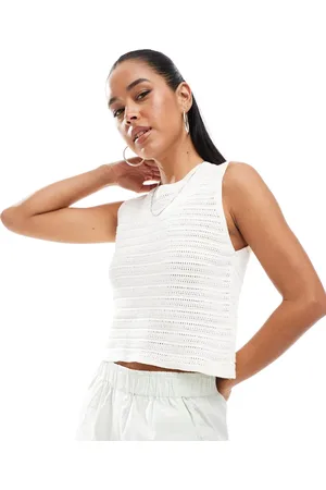 JJXX Top blanco de punto de