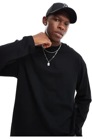 ASOS Camiseta negra básica extragrande de manga larga de