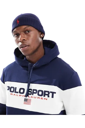 Ralph Lauren Gorro azul marino con logo de punto de lana de merino Icon de