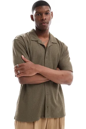 Threadbare Camisa de manga corta de tejido texturizado de -Verde