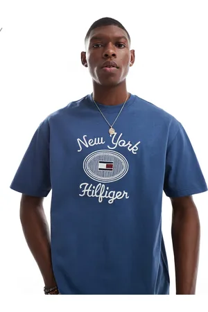 Tommy Hilfiger Camiseta azul con logo gráfico "New York" de
