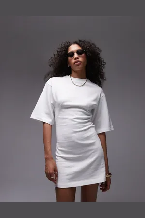 Topshop Vestido corto estilo camiseta con detalle de costuras premium de