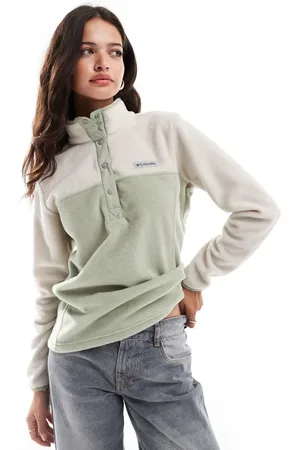 Columbia Polar color piedra oscuro y verde safari con media tapeta de botones de presión Benton Springs II de