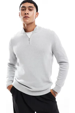 ASOS Jersey con cremallera corta de punto de grosor medio de