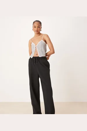 ASOS Joggers negros extragrandes con detalle de dobladillos vueltos de ASOS DESIGN Tall