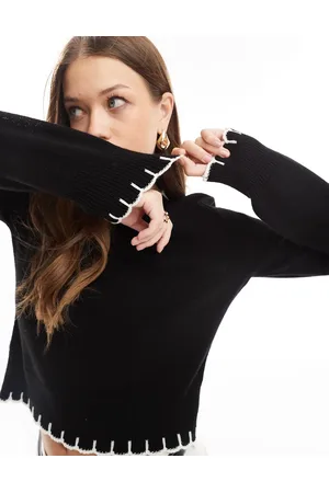 ASOS Jersey con detalle de pespuntes de festón de punto de