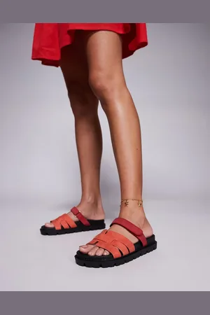 Simmi London Sandalias naranjas estilo mule con diseño de tira Adelle de SIMMI London