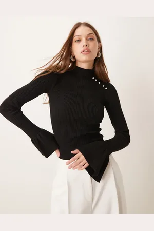 The Frolic Jersey de canalé con mangas acampanadas y detalle de perlas exclusivo de