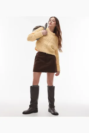 Topshop Minifalda muy corta de antelina de