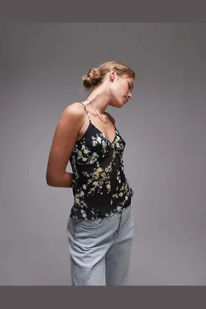 Topshop Top de tirantes con estampado florecitas de tejido semitransparente de (parte de un conjunto)