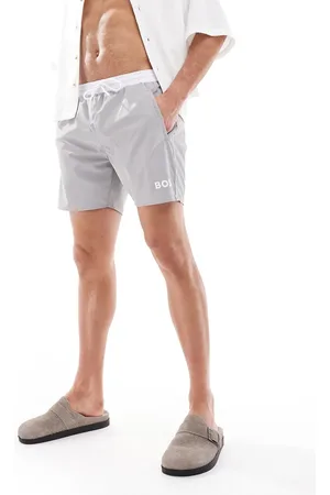 HUGO BOSS Shorts de baño grises y blancos Starfish de Boss