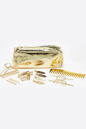 Easilocks Set de accesorios para el pelo y neceser Stay Golden de