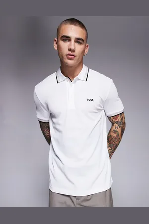 HUGO BOSS Polo con ribete y logo de piqué Paddy de