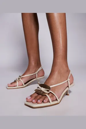 Simmi London Sandalias color de tacón bajo con diseño de tiras y puntera cuadrada Heiti de SIMMI London-Neutro