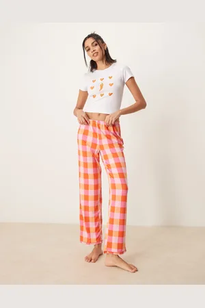 Urban Threads Pantalones a cuadros vichy rojos de (parte de un conjunto)