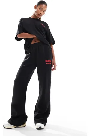Kaiia Joggers negros de pernera ancha de (parte de un conjunto)
