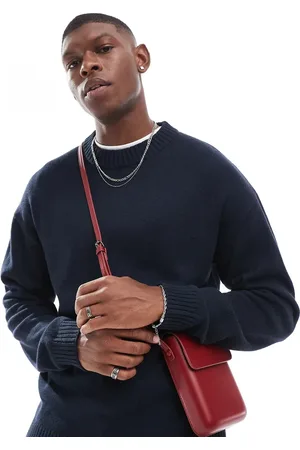 JACK & JONES Jersey extragrande con cuello redondo de punto de canalé grueso de -Blanco