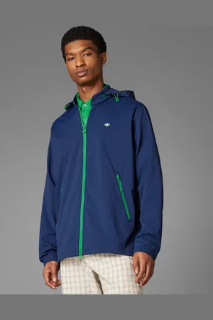adidas Chaqueta de golf azul añil nocturno con capucha convertible de adidas Originals