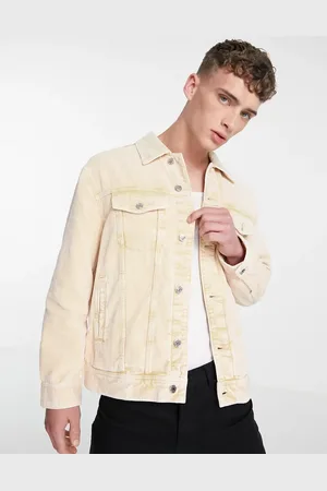 Weekday Chaqueta color extragrande con diseño lavado de pana Milton de -Beis