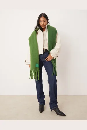 River Island Bufanda verde luminoso degradado de tejido mullido de