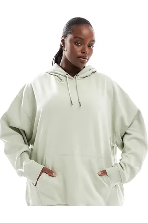 ASOS Sudadera verde desértico extragrande con capucha de ASOS DESIGN Curve