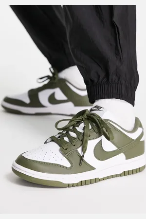Nike Zapatillas de deporte blancas y color oliva Dunk Low de