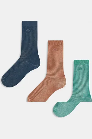 Lacoste Pack de 3 pares de calcetines de color rojo, azul y verde de